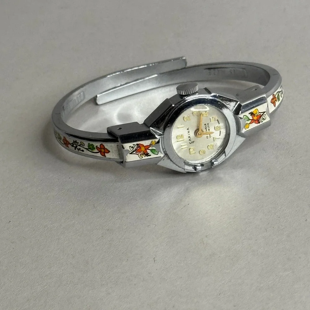Carina 17 Jewels‎ Incabloc Swiss Made Womens Vintage Bangle Watch DOESN'T WORK